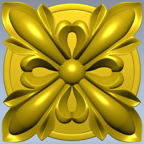 High-Relief Floral Rosette STL for CNC