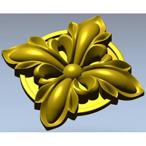 High-Relief Floral Rosette STL for CNC