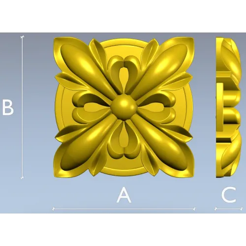 High-Relief Floral Rosette STL for CNC
