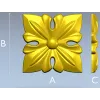 Квадратная розетка "Четырёхлистник" - 3D модель STL для ЧПУ
