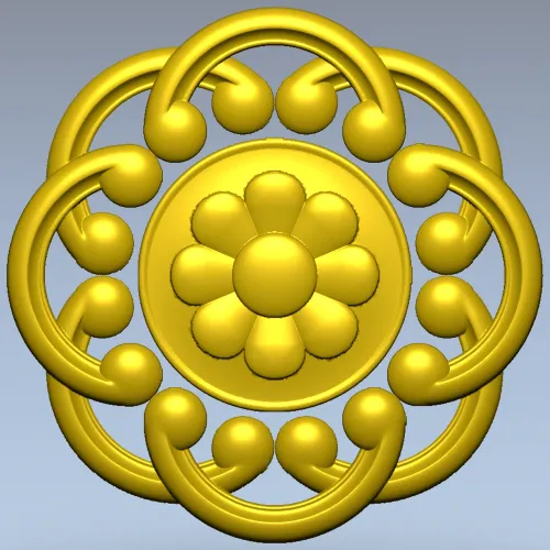 Daisy Knot Rosette - STL 3D model for CNC carving