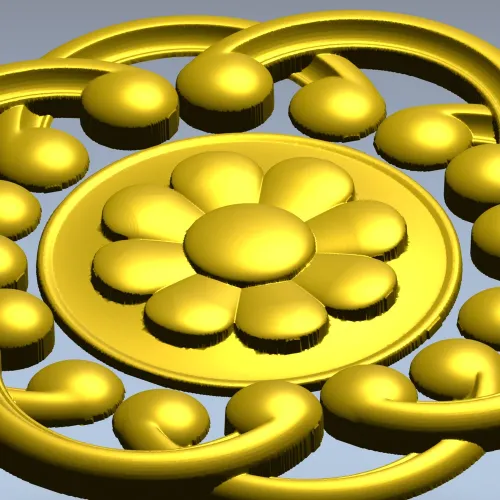Daisy Knot Rosette - STL 3D model for CNC carving