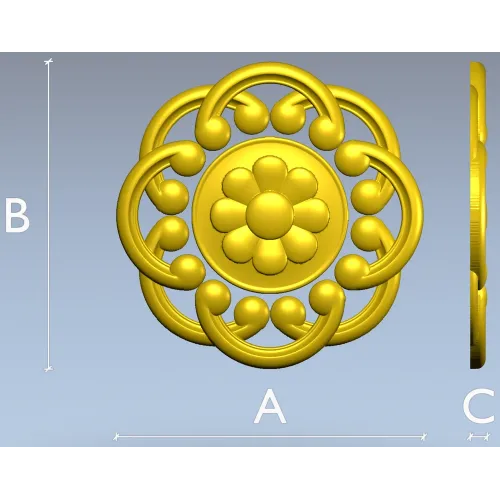 Daisy Knot Rosette - STL 3D model for CNC carving