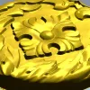 Классическая круглая розетка в низком рельефе - STL модель для ЧПУ