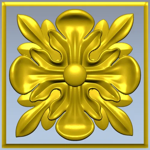 Классическая растительная розетка в рельефе (STL для ЧПУ)