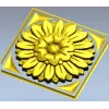 Sunburst square rosette STL 3D model for CNC