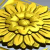 Sunburst square rosette STL 3D model for CNC