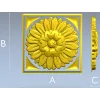 Sunburst square rosette STL 3D model for CNC
