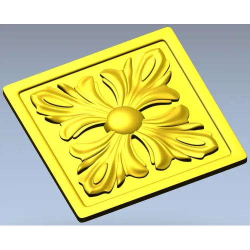 Square Acanthus Rosette STL for CNC