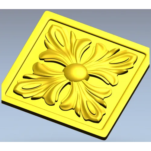 Square Acanthus Rosette STL for CNC