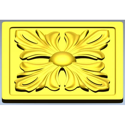 Square Acanthus Rosette STL for CNC