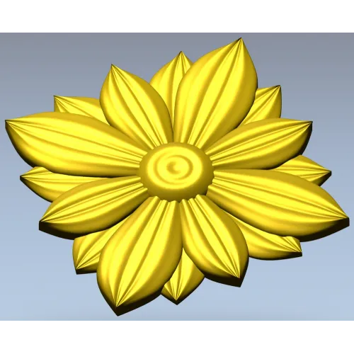 Layered Floral Rosette STL - decorative 3D model for CNC