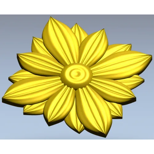 Layered Floral Rosette STL - decorative 3D model for CNC