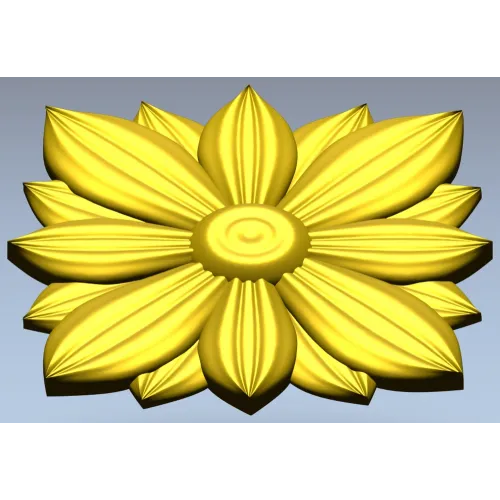 Layered Floral Rosette STL - decorative 3D model for CNC