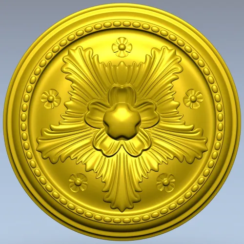 Decorative Round Floral Rosette - STL 3D Model for CNC