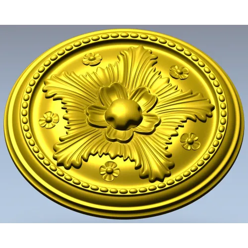 Decorative Round Floral Rosette - STL 3D Model for CNC