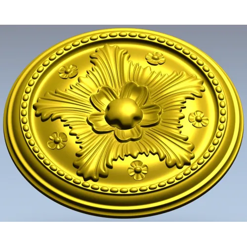 Decorative Round Floral Rosette - STL 3D Model for CNC