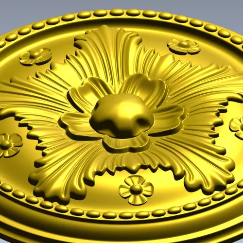 Decorative Round Floral Rosette - STL 3D Model for CNC