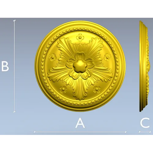 Decorative Round Floral Rosette - STL 3D Model for CNC
