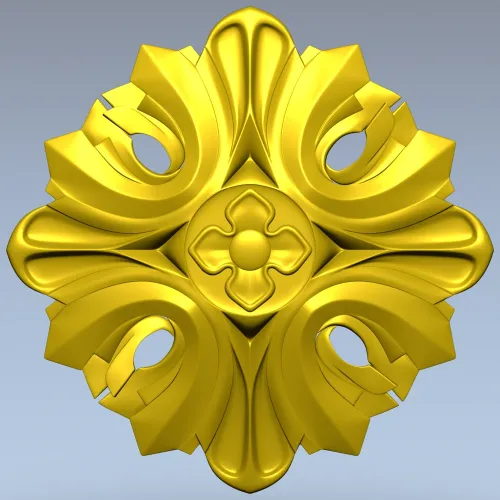 Florentine acanthus rosette - STL 3D model for CNC