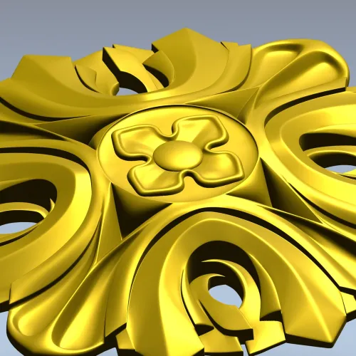 Florentine acanthus rosette - STL 3D model for CNC