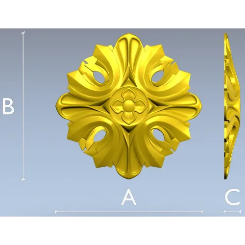 Florentine acanthus rosette - STL 3D model for CNC