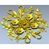 Floral Sunburst Rosette - STL 3D model for CNC