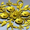 Floral Sunburst Rosette - STL 3D model for CNC