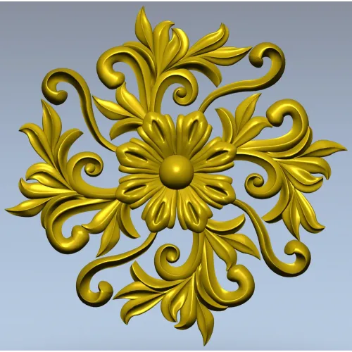 Florentine Bloom Rosette - detailed STL 3D model for CNC milling