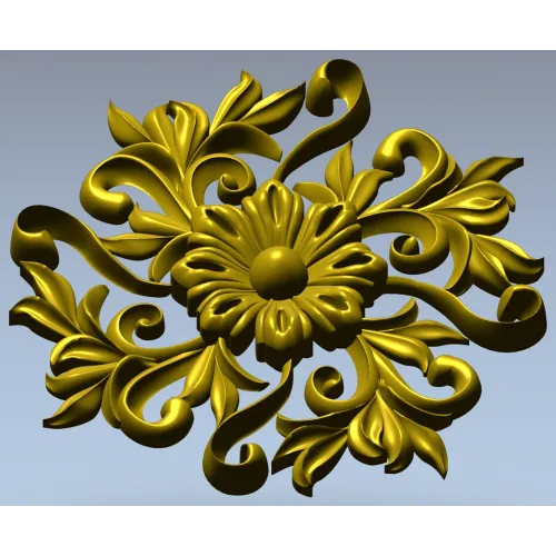 Florentine Bloom Rosette - detailed STL 3D model for CNC milling