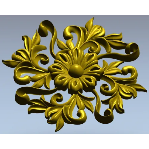 Florentine Bloom Rosette - detailed STL 3D model for CNC milling