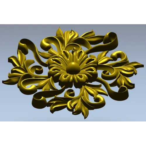Florentine Bloom Rosette - detailed STL 3D model for CNC milling