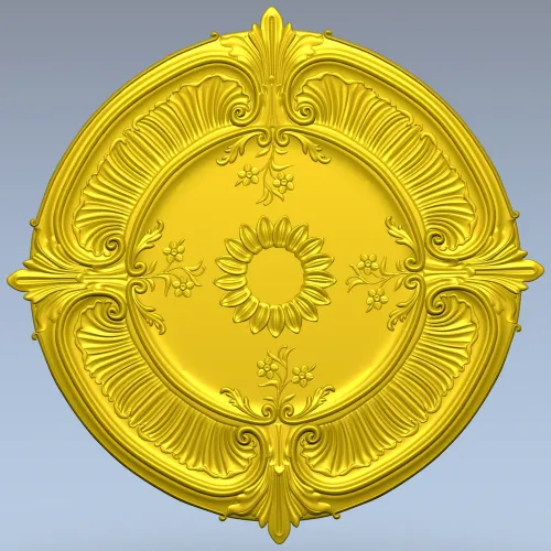 Sunburst Baroque Rosette - STL 3D model for CNC