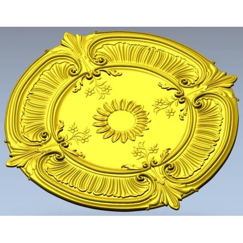 Sunburst Baroque Rosette - STL 3D model for CNC