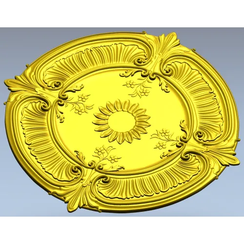 Sunburst Baroque Rosette - STL 3D model for CNC