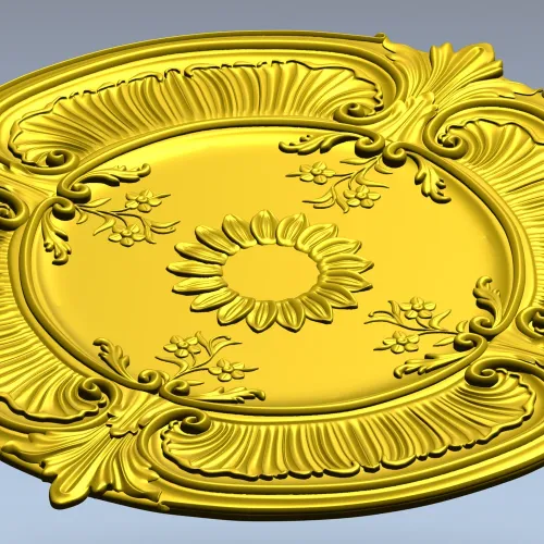 Sunburst Baroque Rosette - STL 3D model for CNC