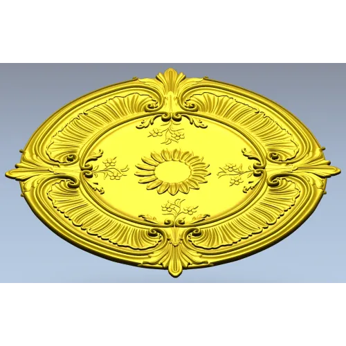 Sunburst Baroque Rosette - STL 3D model for CNC