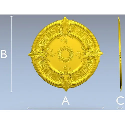 Sunburst Baroque Rosette - STL 3D model for CNC