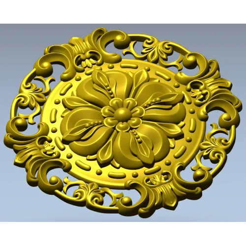 Baroque Floral Rosette STL for CNC