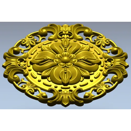 Baroque Floral Rosette STL for CNC