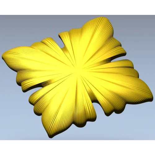 Square Floral Rosette STL for CNC Milling