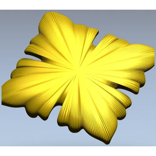 Square Floral Rosette STL for CNC Milling