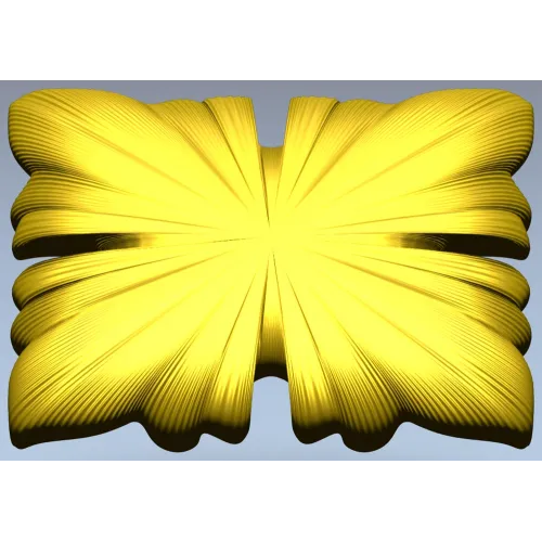 Square Floral Rosette STL for CNC Milling