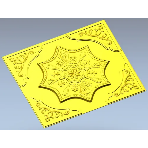Ornate Eight-Point Rosette 3D Model for CNC