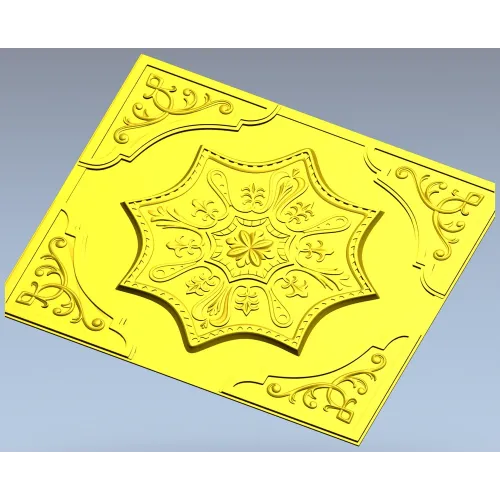 Ornate Eight-Point Rosette 3D Model for CNC