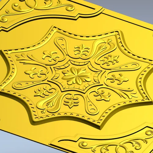 Ornate Eight-Point Rosette 3D Model for CNC