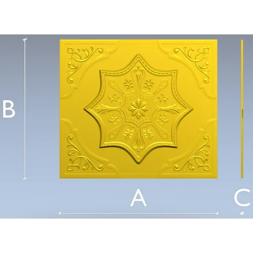 Ornate Eight-Point Rosette 3D Model for CNC