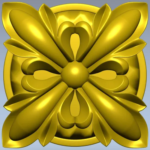 Decorative Floral Rosette STL for CNC
