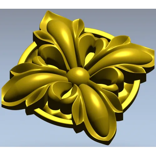 Decorative Floral Rosette STL for CNC