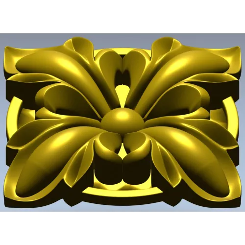Decorative Floral Rosette STL for CNC